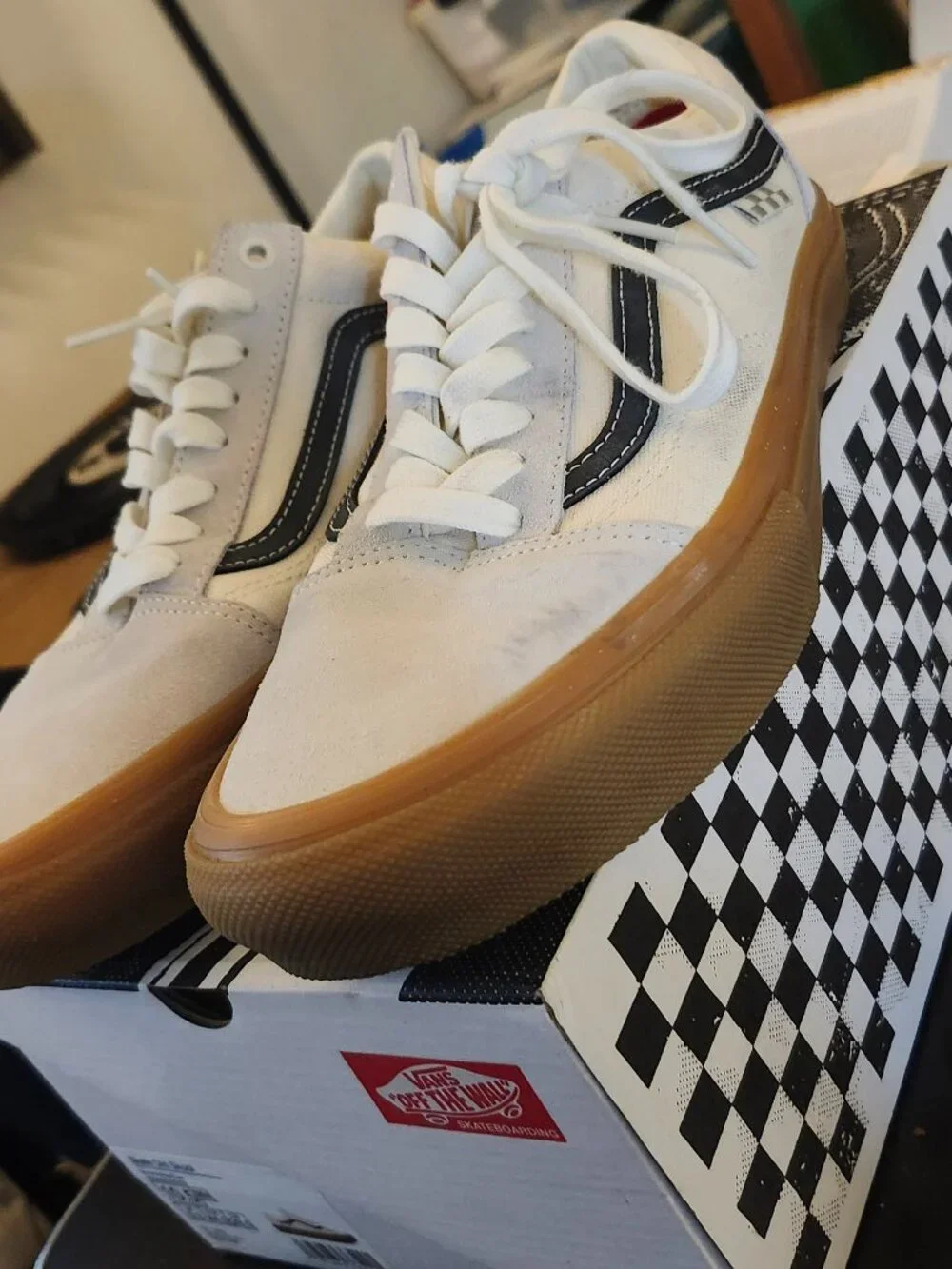 Vans Skate Old Skool Marshmallow Gum Men’s 10.5 Pre-Owned With Box